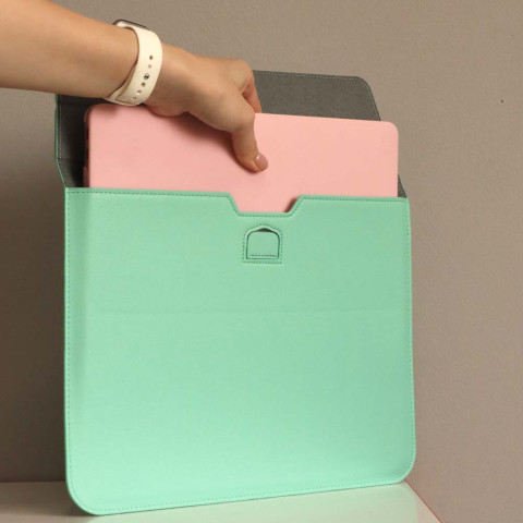 Чехол-папка Leather Sleeve для MacBook Pro 14" M1 (2021) Mint